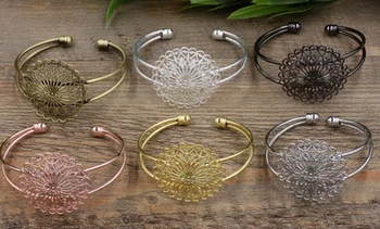 

5pcs/lot 36mm filigree with bracelet for diy jewelry accessories--color option