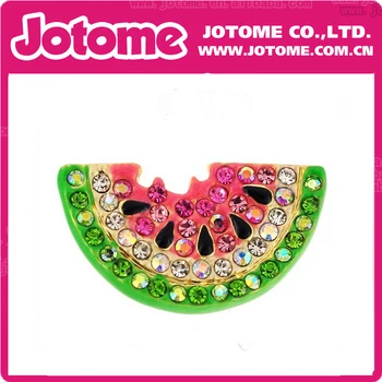 

100pcs/lot 45mm Pink Rhinestone Summer Watermelon Brooch pin
