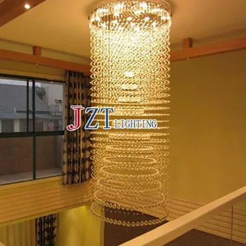 

M Led Lamps Long Crystal Pendant Lights Large Stairway Led Hanging Light Modern Luxury Pendant Lighting Hotel Living Room