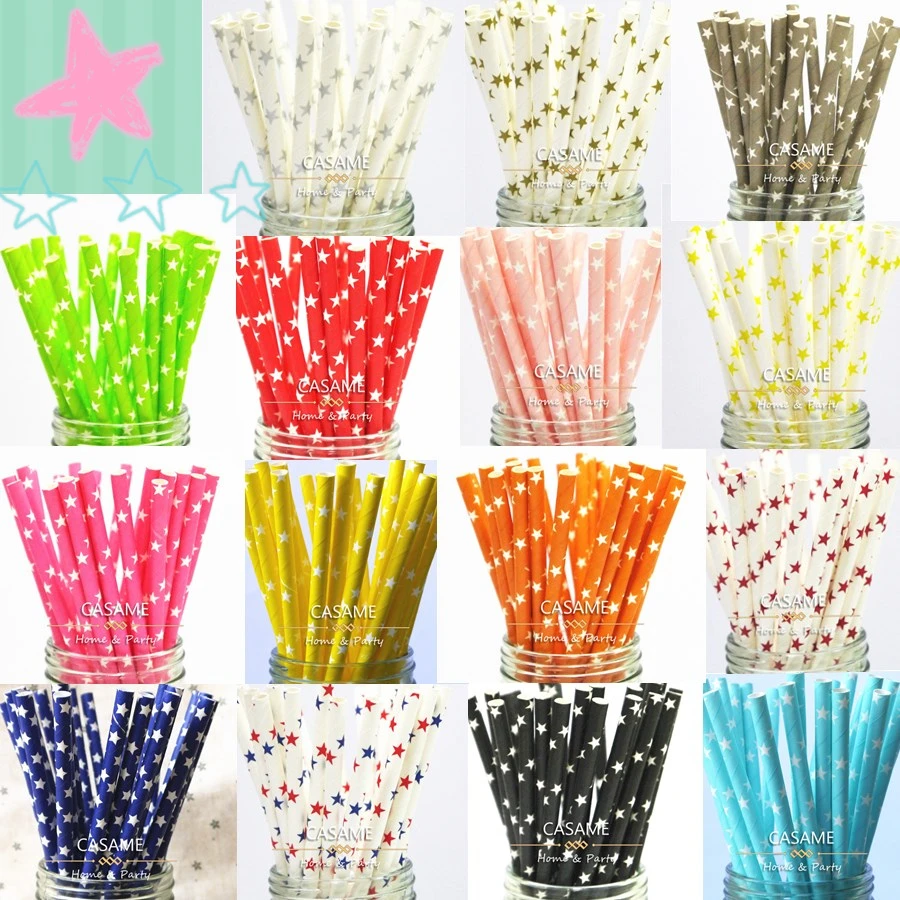 

paper straws 7.75" Paper Straws in OPP Packaging (200 packs 5000 pcs)Food grade bleached paper Bio-degradable Food safe ink