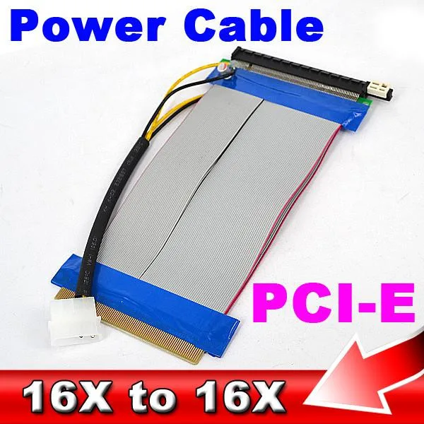 Kebidumei2pcs 19 см Molex power PCI-E Riser 16X to 16X удлинитель Райзер-карта PCI адаптер конвертер для майнинга биткоина