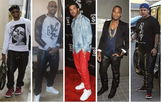 Kanye west Red leather sweatpants 