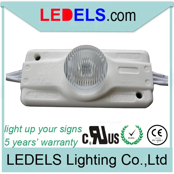 

720pcs/lot,UL CE ROHS certified,12V 2.8W 245 lumen Osram 3Watt high power edge light led modul for shop banner