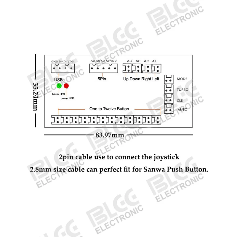 USB энкодер ПК для джойстика Аркады MAME JAMMA Кнопка Sanwa