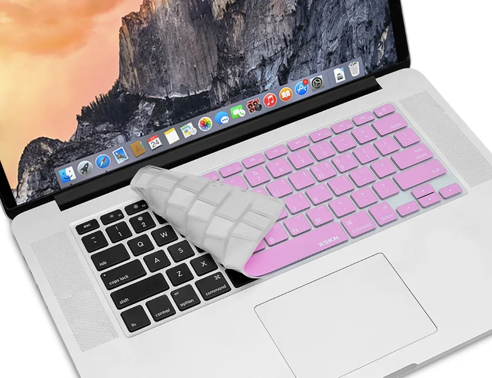XSKN корейский ноутбук покрытие для клавиатуры для Macbook Air Pro retina 13 15 розовый Силиконовый ноутбук клавиатура наклейки протектор