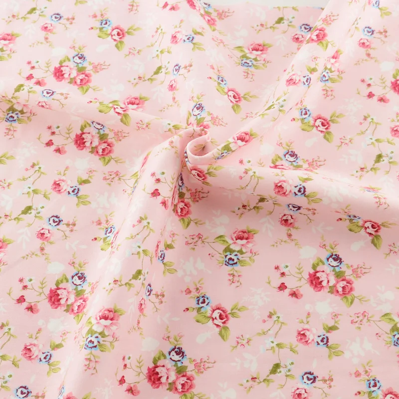 

New pink printed floral patterns 50cmx160cm/piece cotton fabric tilda quilting home textile for bedding factory direct fabric