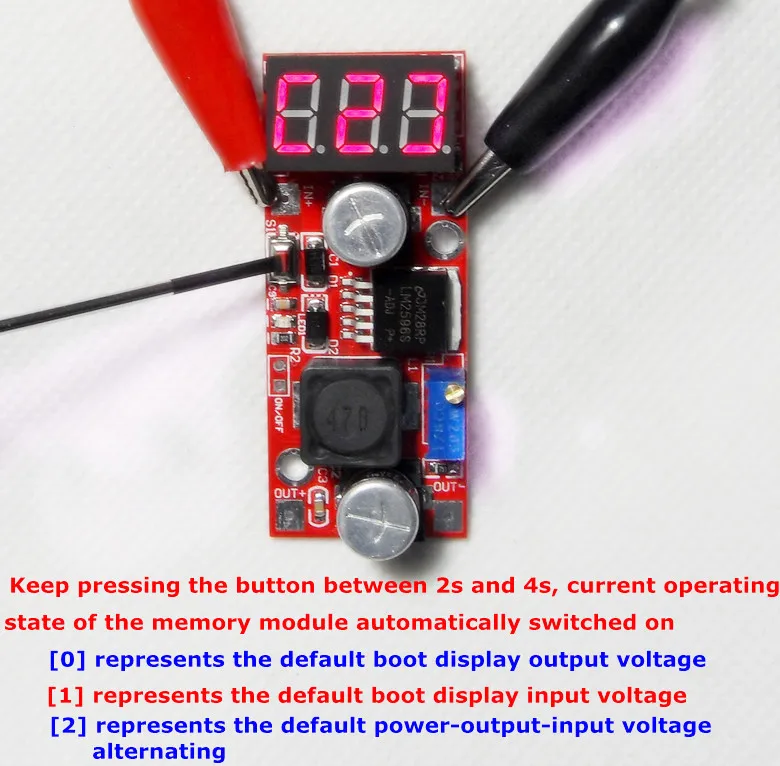 LM2596 DC-DC Регулируемый понижающий модуль питания понижающий преобразователь трехцветный светодиодный вольтметр/кнопочный переключатель [6 шт./лот]
