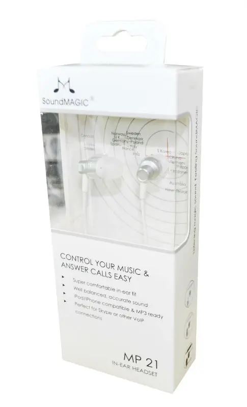 SoundMAGIC MP21 наушники-вкладыши с шумоизоляцией наушники с пультом дистанционного управления/Микрофоном для смартфонов