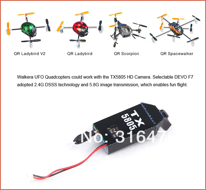 Walkera TX5805 FPV HD Камера передатчик с 5,8 Г изображения передачи для съемкой от первого лица Heli и Квадрокоптер