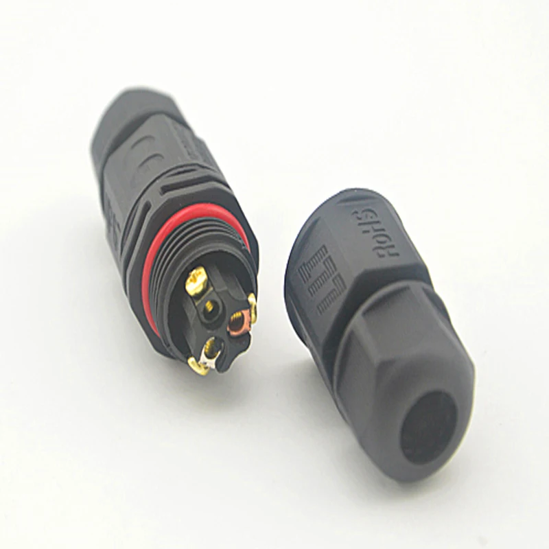 

20A 500V Waterproof Connector Led Light Lamp Electrical 3 Pin Screw and Soldering Pins Butt Type Wire Contact Adapter