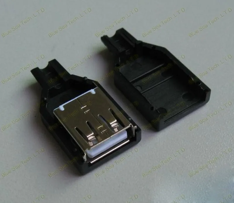 Бесплатная доставка 30 комплектов USB 4 P Женский коннектор набор ремней (розетка + пластиковая оболочка 3 в 1) usb Кабель-адаптер WF gaga распродажа