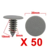 X Autohaux 50Pcs Gray Plastic Door  Bumper Push Rivets Clip 9Mm For Auto Car ► Photo 1/4