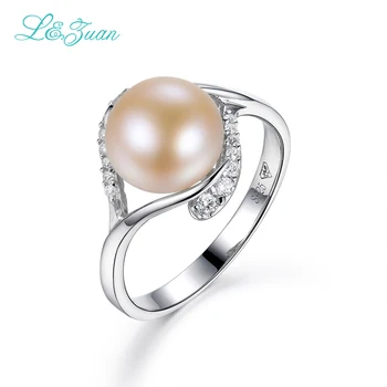 

I&Zuan Pearl Jewelry S925 Sterling Silver Flower Rings For Women Freshwater Pearl Fine Jewelry Party Accessories
