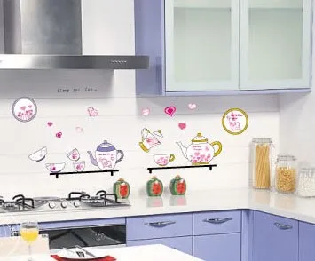 Кухня стикер Китайский современный Чайный набор стиль украшения дома время для