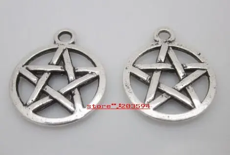 500 шт./лот Тибет серебряная звезда подвески сплава PENTACLE Подвески 20*16.5 мм Pentagram Подвески