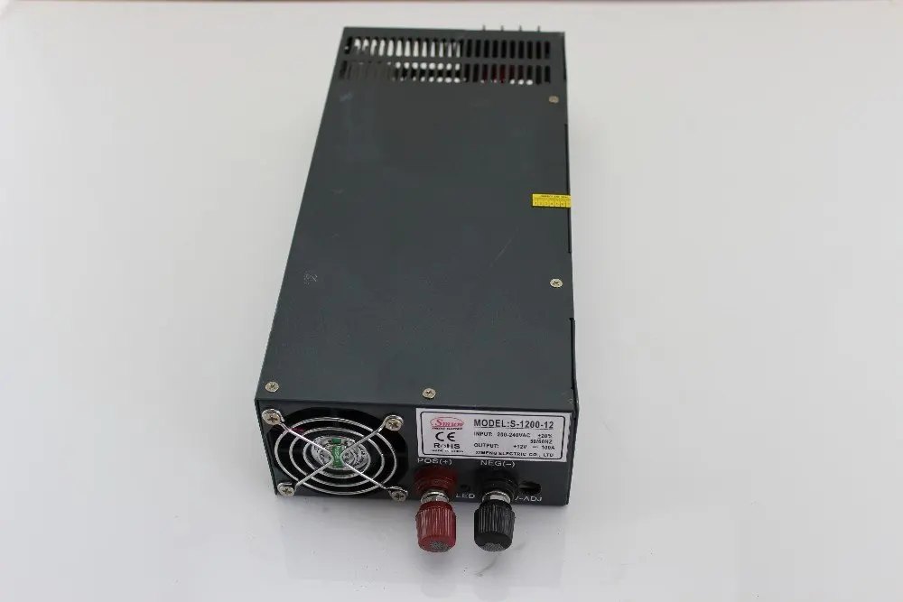 1200W 12V 100A Регулируемый 220v вход один Выход импульсный источник питания светодиодного табло для Светодиодные ленты светильник переменного тока в постоянный ток