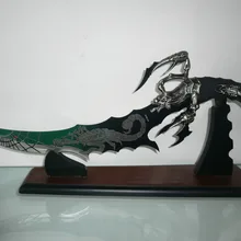 S0145 паутина Скорпион смерти Меч Зеленый картины лезвие W/стенд 21"