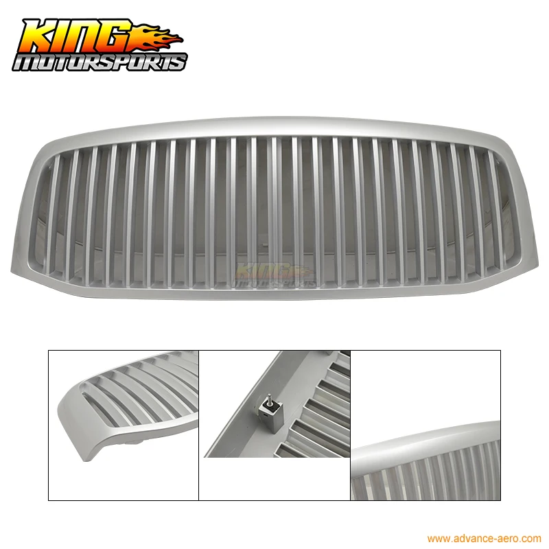 Для 06 07 08 Dodge Ram 1500 2500 Ram 3500 Передняя вертикальные Серебряные Гриль Капот Решетка США Внутренний Горячий Продавать