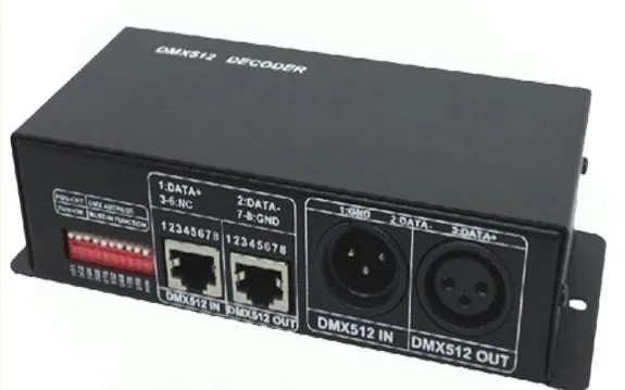 3 канала DC12V-144W DC24V-288W для Светодиодный светильник контроллер DMX 512 декодер RGB общий контроллер