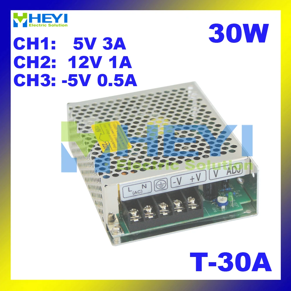 Тройной импульсный источник питания 5 V 3A, 12 V 1A,-5 V 0.5A ac в dc T-30A источник питания