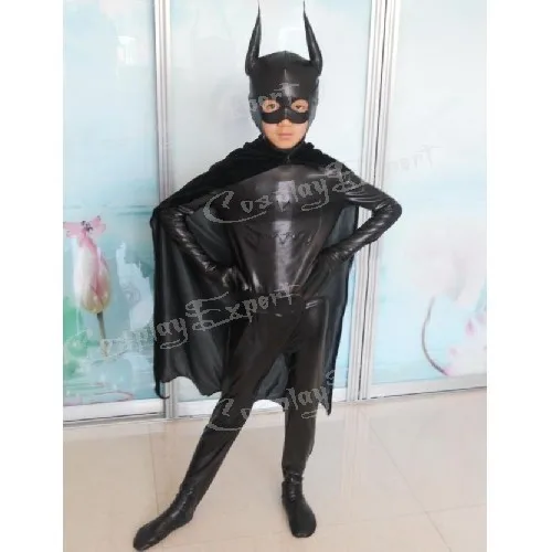 Free Shipping Cheap Wholesale Cool Batman Black Lycra Super Hero Kids Costume Halloween Costume