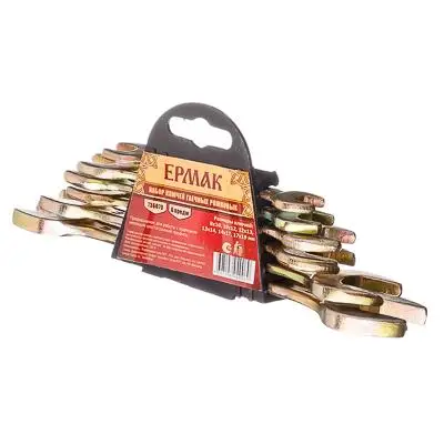 8 mm 19 mm НАБОР КЛЮЧЕЙ РОЖКОВЫХ "ЕРМАК" 6 предметов 8-19 мм, 8 предметов 8-22 мм, 12 предметов 8-32 мм, желтый цинк, пластик холдер - Цвет: 8 mm 19 mm