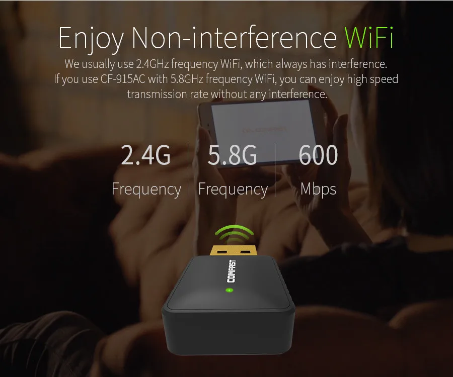 100 шт. DHL розничная Comfast USB Wifi адаптер 600 Мбит/с Wi-Fi адаптер 5 ГГц антенна Ethernet ПК Wi-Fi lan Wifi ключ AC Wifi приемник