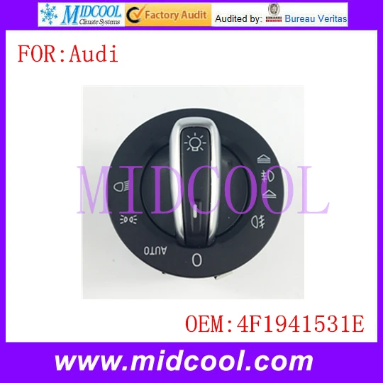 

New Chrome Headlight Head Lamp Control Switch use OE NO. 4F1941531E for Audi