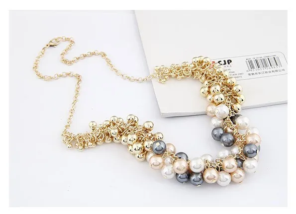 Модные золотые ювелирные воротнички, ожерелья с искусственным жемчугом и кулоны женские аксессуары Gros Collier Femme