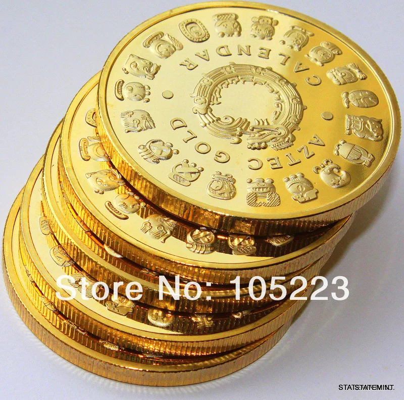 50 шт./лот DHL Бесплатная доставка 1 унц. MINT МАЙЯ AZTEC БОГИ 24 К. 999 ЗОЛОТО одетые МОНЕТА ПРОРОЧЕСТВО КАЛЕНДАРЬ Doomsday 2012