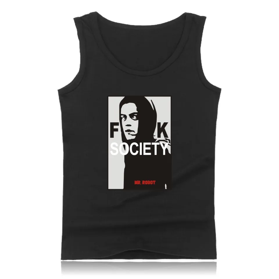 Mr Robot/топ на бретелях с героями мультфильмов, 4 цвета, мужские топы без рукавов и модные хлопковые летние жилеты без рукавов, 3xl 4xl