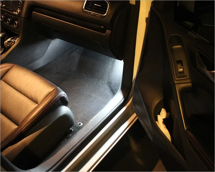 Для VW CC \ jetta \ magotan \ Tiguan \ Touran \ Golf 6 светодиодный светильник для ног торшер светящийся торшер освещение в ногах