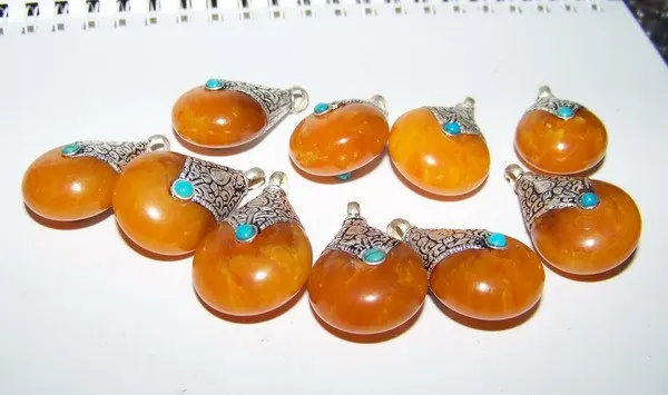 TBP076 тибетский с серебряной крышкой Желтый Смола винтажный Кулон падения, 30 мм, элегантные капли воды Женские Подвески, 10 pcslot, лучшее предложение
