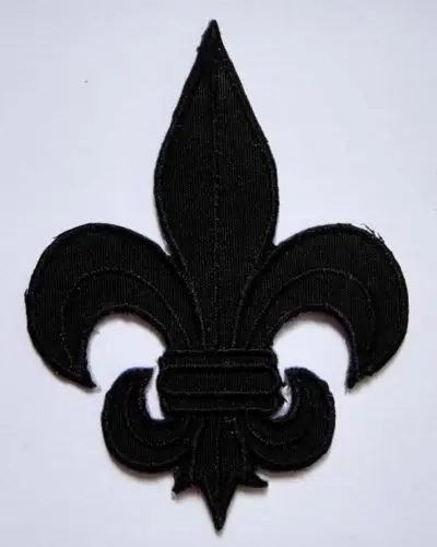 Черный FLEUR-DE-LIS символ вышитый Железный на патч