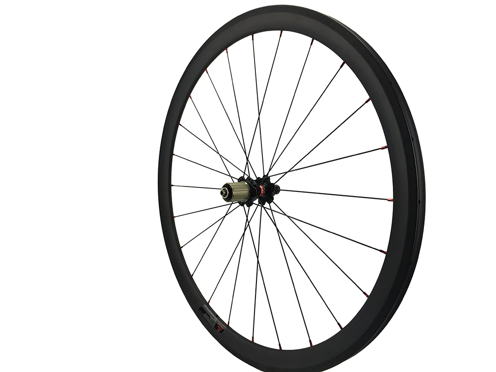 Carbon Bike Wheel 38mm Clincher Rear Bicycle Wheel Novatec A372 Hub 24