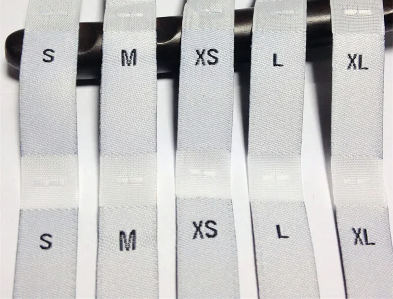 Retail 250pcs/pack garment size label clothing woven tags number tags ...