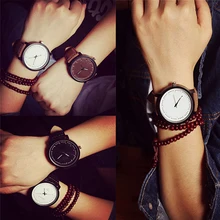 Men Women Fashion Simple Faux Leather Quartz Analog Couple’s Wrist Watch
