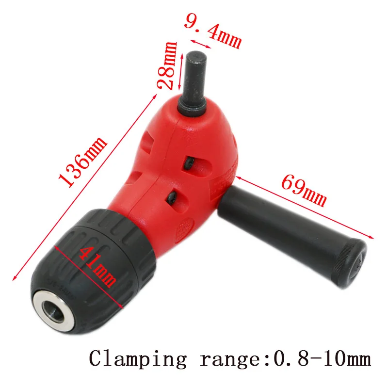 Электронная дрель правый угол изгиба Универсальный Зажимы углом 90 градусов сверла расширение Интимные аксессуары установки профессионального