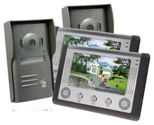 Freeship de dhl 7 Pulgadas Video de La Puerta Del Timbre Del Teléfono Intercom Kit IR Cámara de Visión Nocturna Timbre de La Puerta Impermeable Puerta De La Cámara