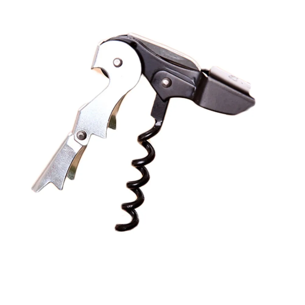 1Pc Stainless Plastic Wine Screw Corkscrew Opener Professional Double