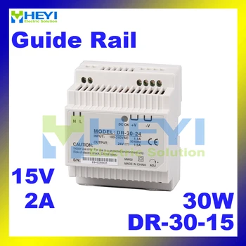 

Din Rail power supply with single switching output DR-30-15 input 110 / 220VAC output 15V 2A mini power supply