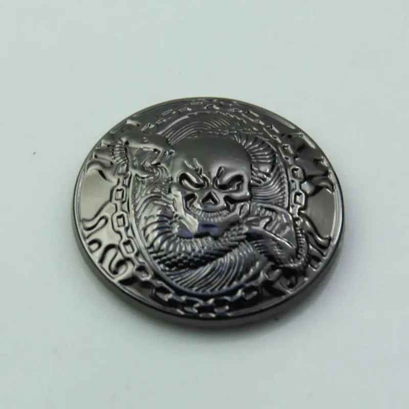 KB709) 10 шт. 1-1/8 ''Western Skull button Leathercraft Tack Belt Saddle Biker Button Gunmetal