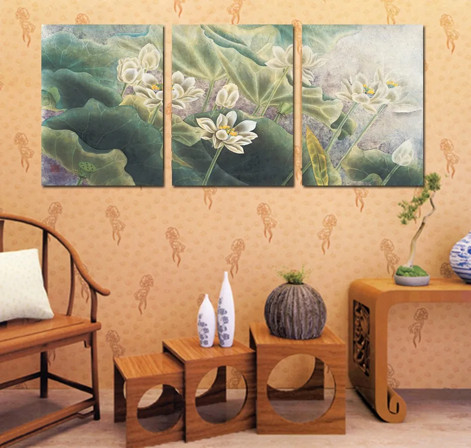 Красочные абстрактного искусства Картины холсте Цветы 3 шт. Холст Wall Art Офис настенная живопись украшения комнаты