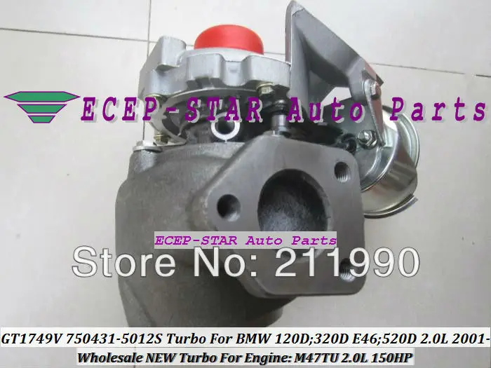 GT1749V 750431-5012S 750431-5009S 750431 Turbo Turbine Turbocharger For BMW 120D 320D E46 520D 2.0L 2001- M47TU 150HP (2)