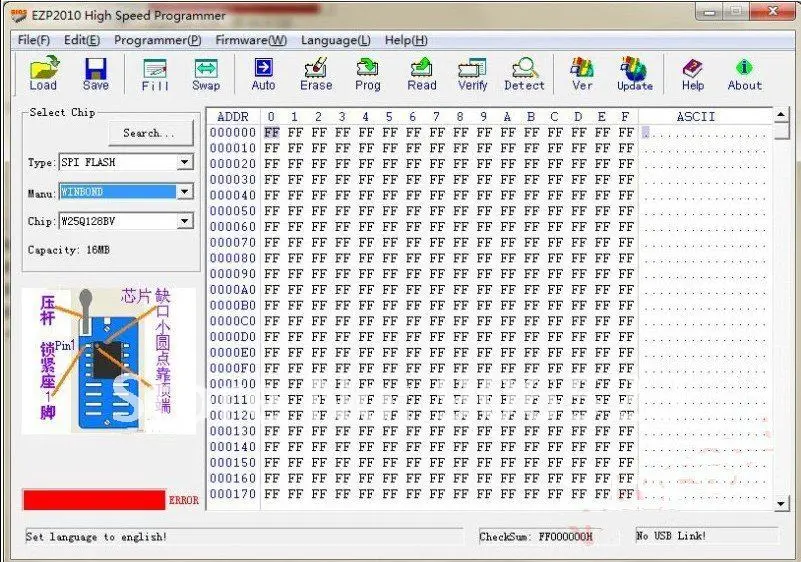 EZP2010 высокое Скорость 24/25/93 флэш-память USB SPI BIOS EEPROM EPROM