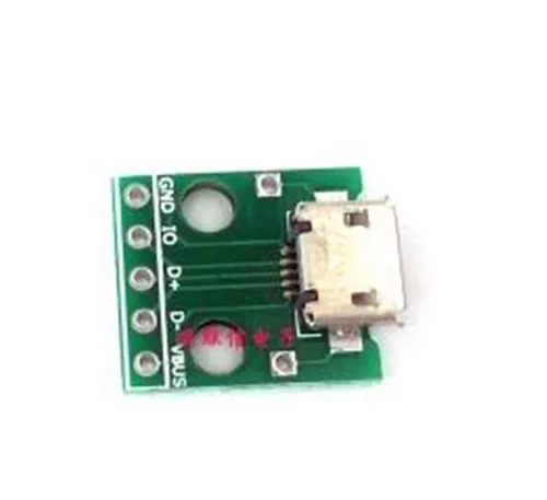 40 шт. micro/usb2.0/5pin/B Тип женский поворот DIP/2,54 мм прямой контакт/адаптер пластина модуль датчика