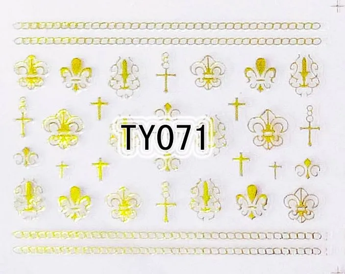 20 листов/партия смешанные TY067-078 Золотая наклейка клевый стикер для дизайна ногтей