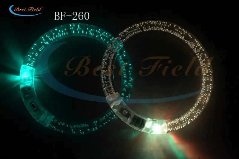 Free shipping 20pcs/lot 8.5cm acryl color changing  led flashing light bracelet for party favors