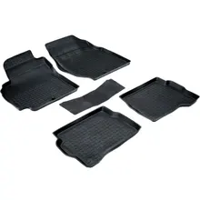 Для Nissan Almera Classic B10 2006-2012 резиновые коврики с высокими бортиками Seintex 01240