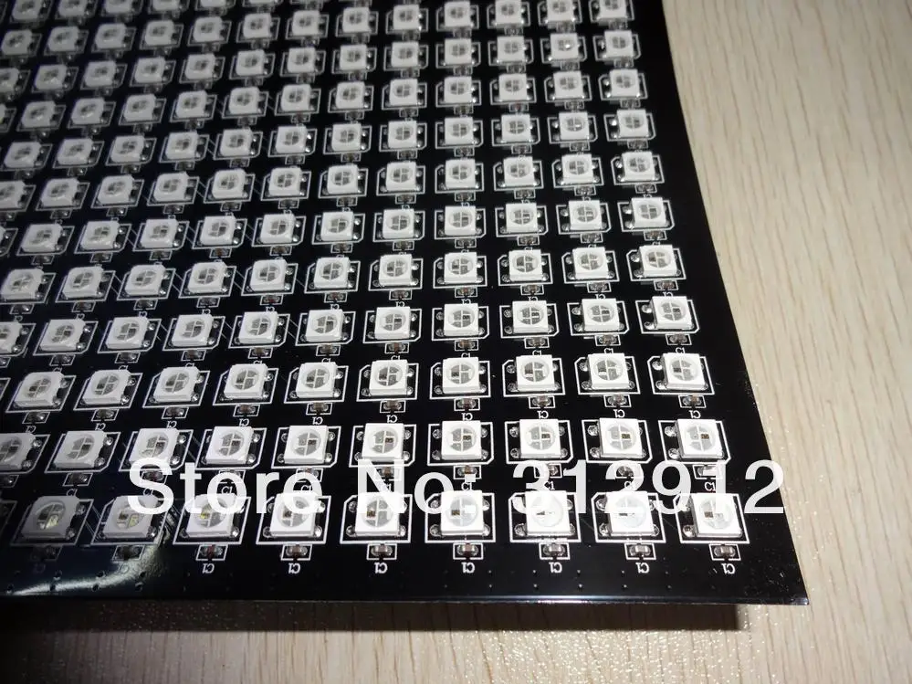 16*16 пикселей WS2812B светодиодный цифровой (WS2811 IC управлением) Flex панели, размер: 17 см * 17 см, DC5V вход (может сделать подгонять размер)